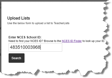 NCES ID entered 